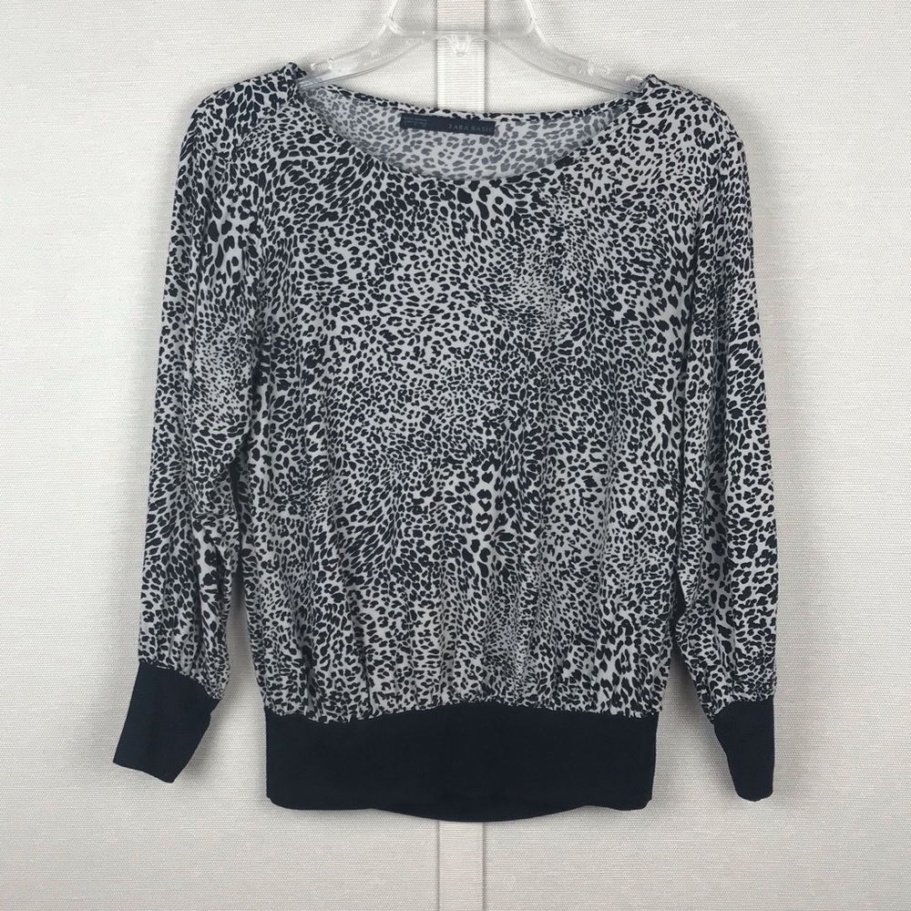 Zara Basic Lightweight Animal Print Top - image 1
